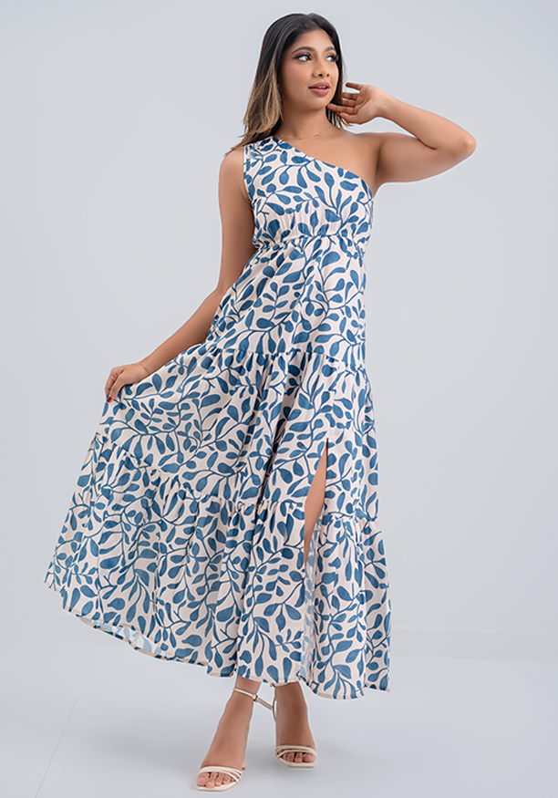 EMILIA ONE SHOULDER PRINTED DRESS